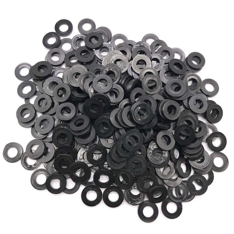 NACX 300Pcs Black Nylon Plastic Round Flat Washer Gasket Spacer Fastener M6 x 12mm x 1.5mm - Image 3